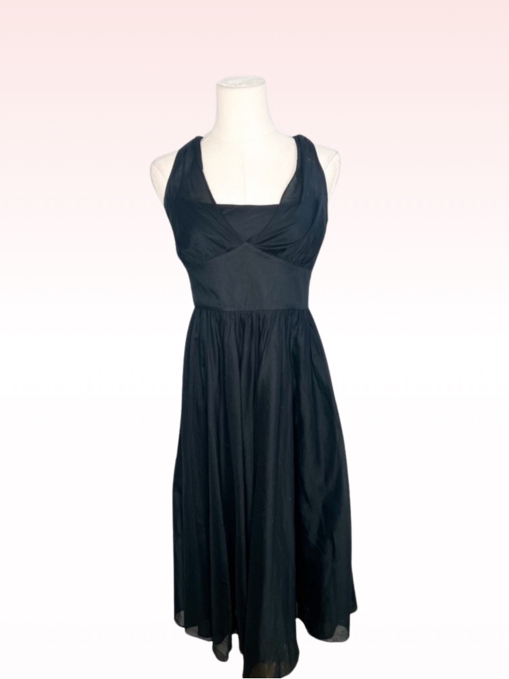 BANANA REPUBLIC Black Cotton Midi Dress (Sz 2)